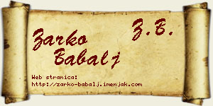 Žarko Babalj vizit kartica
